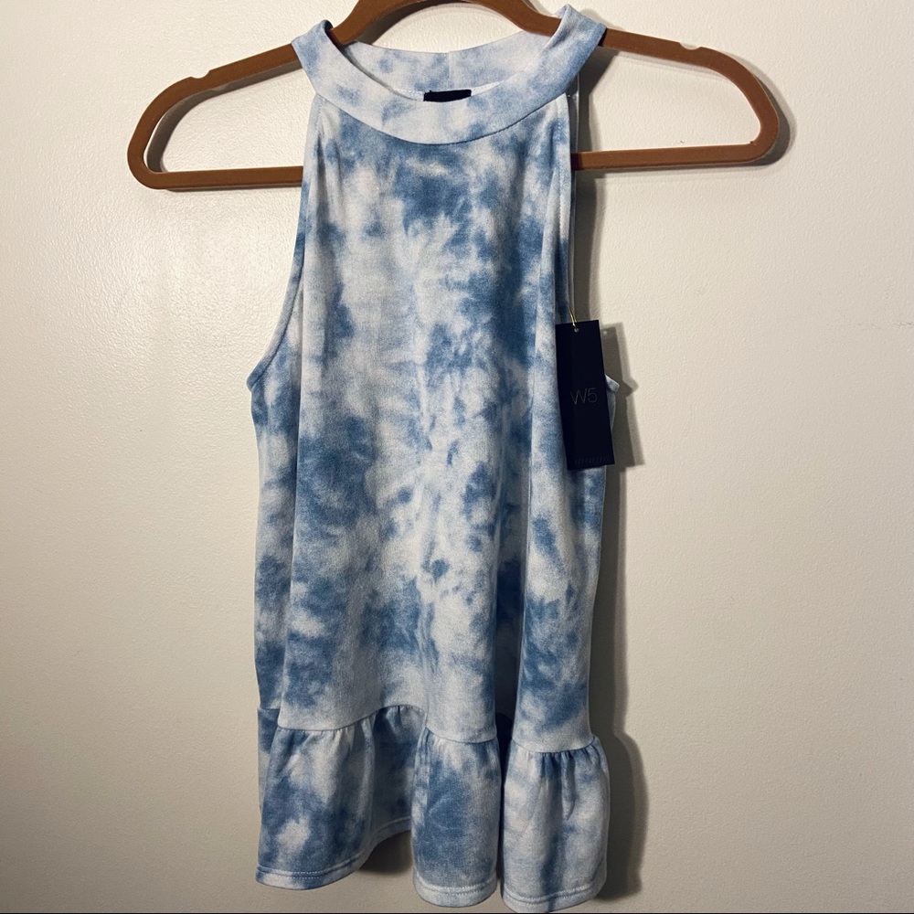 🍁FALL NWT W5 Halter Neck Sleeveless Tie Dye Top